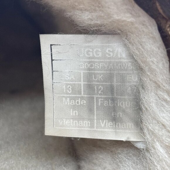 UGG Scuff Sheepskin Backless Slippers Chestnut Wool Lined Mens Size 13 - Picture 6 of 8